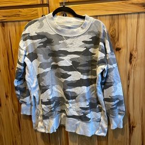 Aerie Gray Camo sweatshirt with side slits